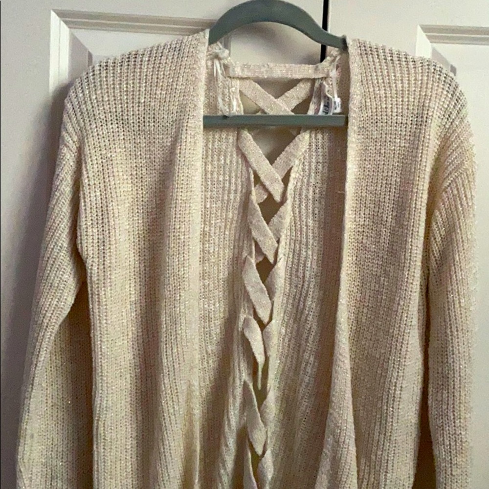 Cream colored cardigan